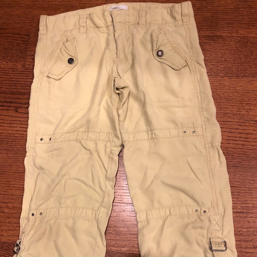 VINCE pale green capri cargo pants
